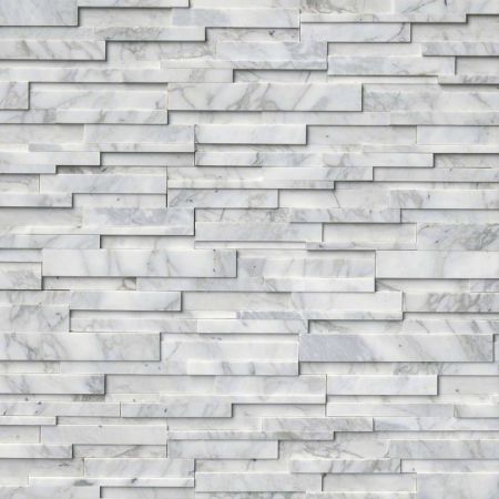 MSI Rockmount Stacked Stone Panels Basketweave Tile Calacatta Cressa