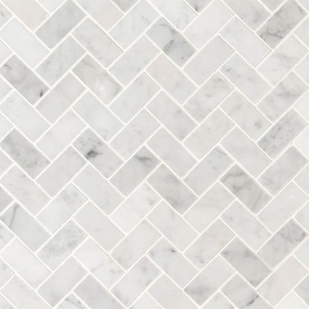 MSI Carrara White 1x2 Herringbone Tile