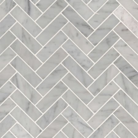 MSI Carrara White 1x3 Herringbone Polished