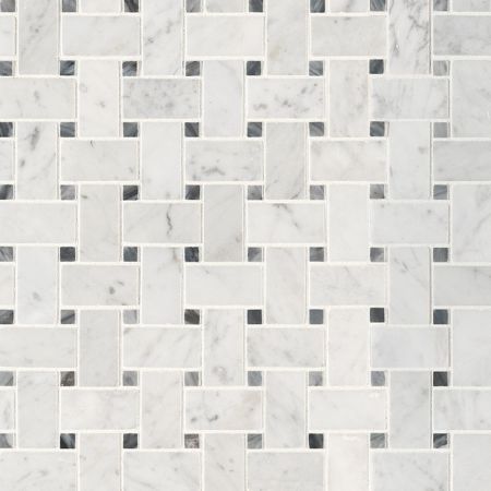 MSI Carrara White Basketweave Tile - Honed