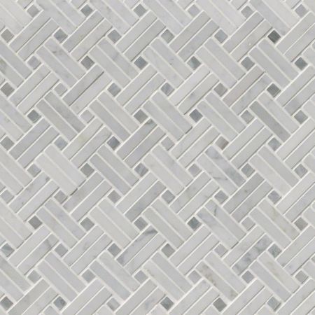 MSI Carrara White Basketweave Tile - Polished