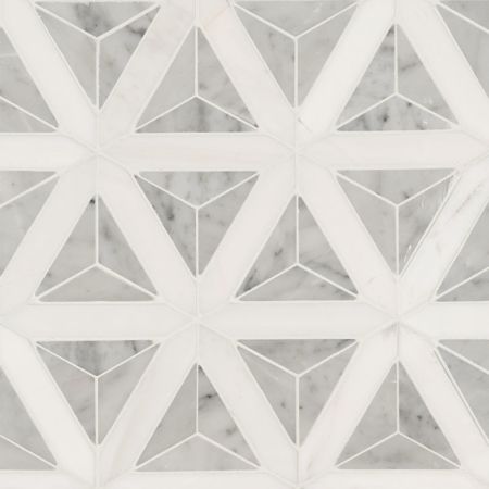 MSI Geometric Pattern Geometric Tile Carrara White