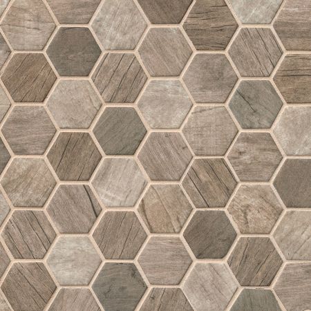 MSI Glass Tile Hexagon Mosaic Tile Driftwood