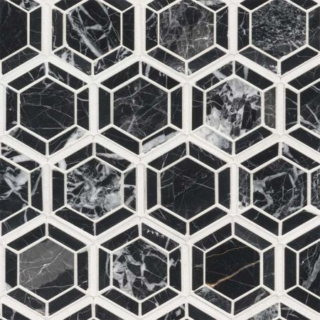 MSI Geometric Pattern Hexagon Mosaic Tile Hexagono Nero