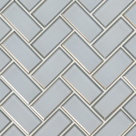 MSI Bevollo Glass Tile Herringbone 8mm Ice Bevel