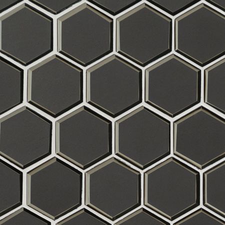 MSI All Wall Tile & Backsplash Tile 3" Hexagon Mosaic Tile Metallic Gray Beveled