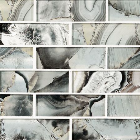 MSI Glass Tile 2x6 Subway Glass Midnight Agate