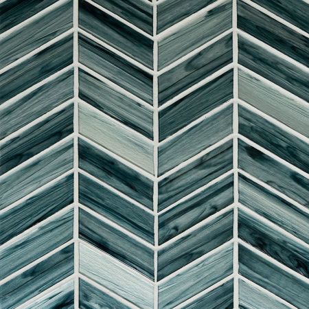 MSI Glass Tile Chevron Tile Midnight Blue Ombre'