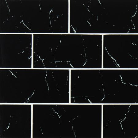 MSI Glass Tile 3x6 Nero Marquina