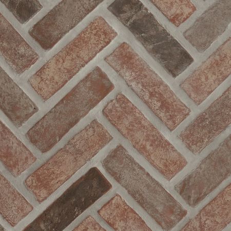 MSI Brickstaks Brick Tile - Herringbone Noble Red Clay