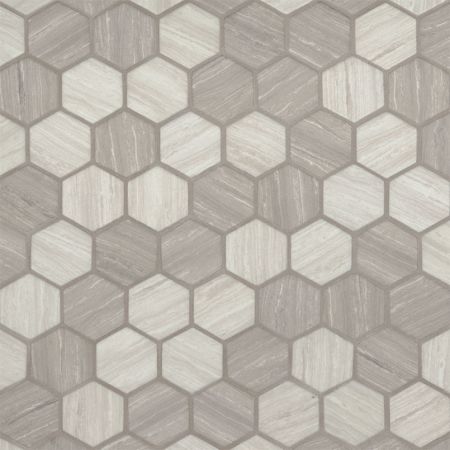 MSI Glass Tile 2 Hexagon Mosaic Tile Silva Oak