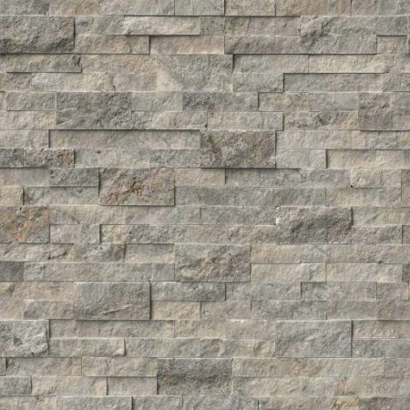 MSI Rockmount Stacked Stone Panels Glass Mosaics Silver Travertine