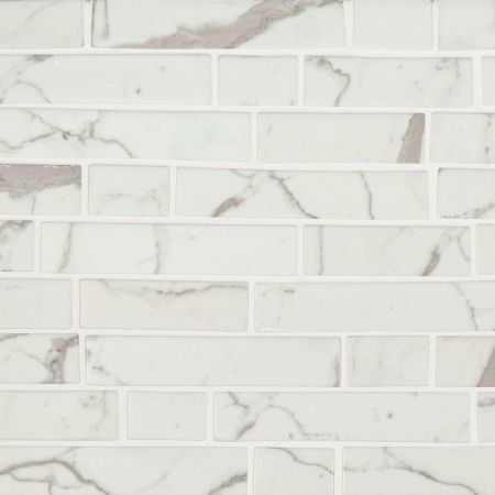 MSI Revaso Recycled Glass Interlocking Tile Statuario Celano