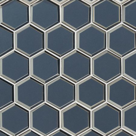 MSI Glass Tile 3" Hexagon Mosaic Tile Vague Blue