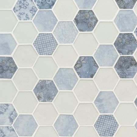 MSI Glass Tile Hexagon Mosaic Tile Vista Azul