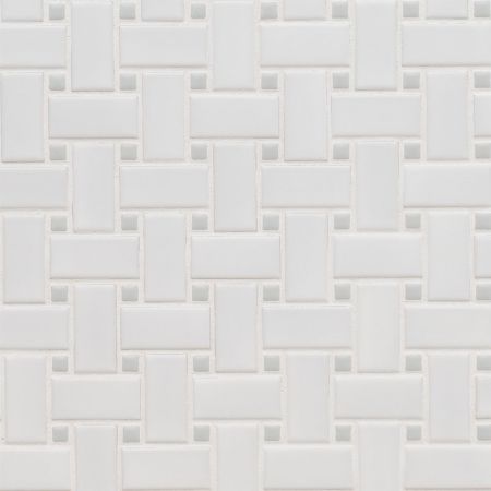 MSI Domino Matte Basketweave Tile White And Gray