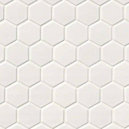 MSI Domino 2 Hexagon Mosaic Tile White Glossy