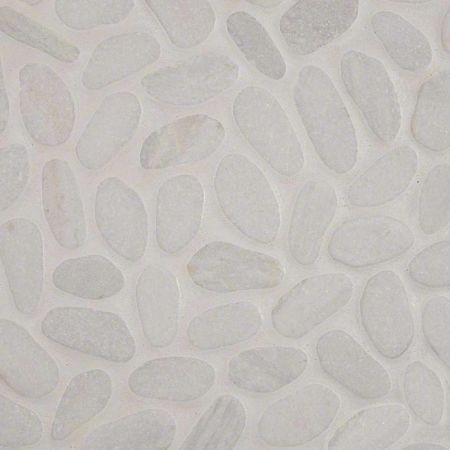 MSI Rio Lago Pebble Mosaic Pebbles Tumbled Tile White Marble