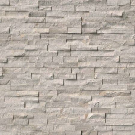 MSI Rockmount Stacked Stone Panels Chevron Pattern Tile White Quarry