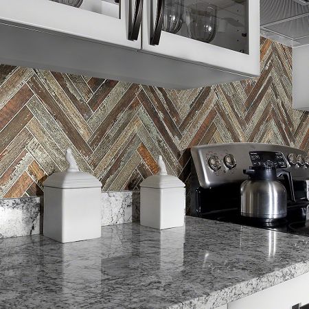 Shaw Floors Ceramic Solutions Fusion Herringbone Mosaic Iron