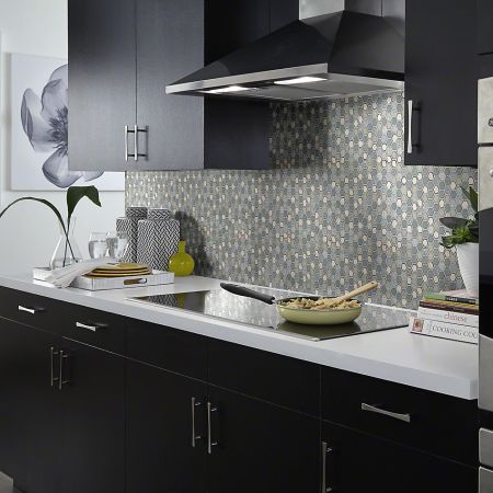 Shaw Floors Ceramic Solutions Molten Hexagon Glass Pewter