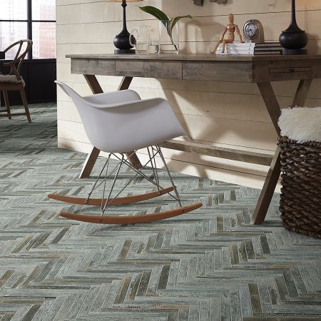Shaw Floors Ceramic Solutions Fusion Herringbone Mosaic Steel