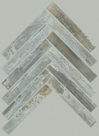 Shaw Floors Ceramic Solutions Fusion Herringbone Mosaic Steel