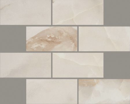 Shaw Floors Ceramic Solutions Gemstone Brick Mosaic Polished Ivory