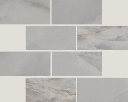 Shaw Floors Ceramic Solutions Gemstone Brick Mosaic Polished Dark Grey