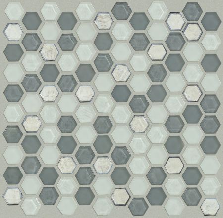 Shaw Floors Ceramic Solutions Molten Hexagon Glass Nickel