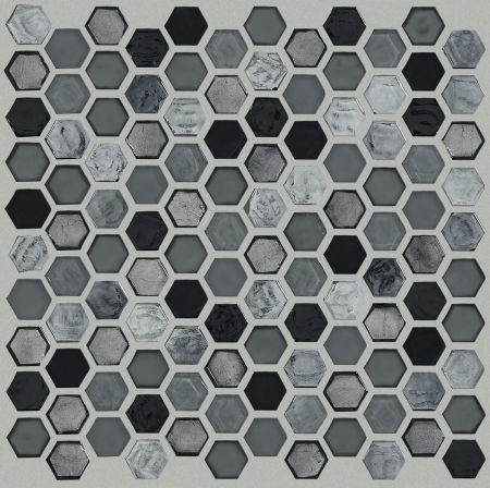 Shaw Floors Ceramic Solutions Molten Hexagon Glass Obsidian