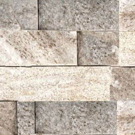 Emser SLATE, QUARTZITE & SANDSTONE Cream Gold Quartzite - Flamed Stacked 6" X 24"