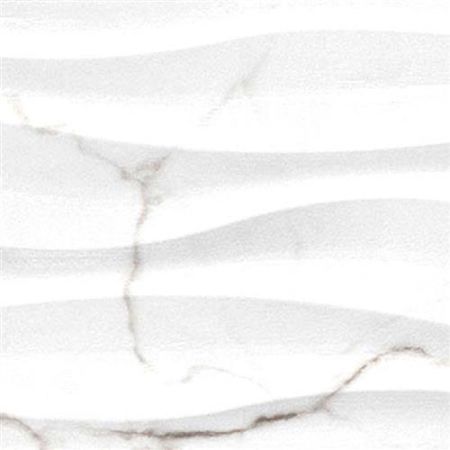 Emser Sculpture White Wave 13"x36"