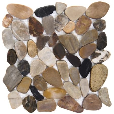 Emser Rivera Pebbles 4 Color Blend Flat 12" X 12" Pebble