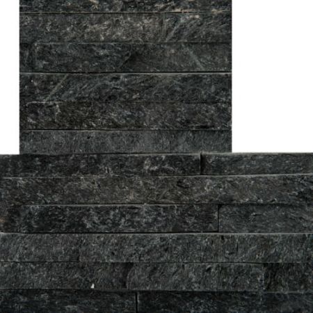 Emser SLATE, QUARTZITE & SANDSTONE Black Quartzite - Mini Stacked Mini Corner Set 6" X 24" X 1.25"
