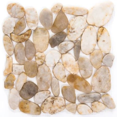 Emser Rivera Pebbles Cream Flat 12" X 12" Pebble