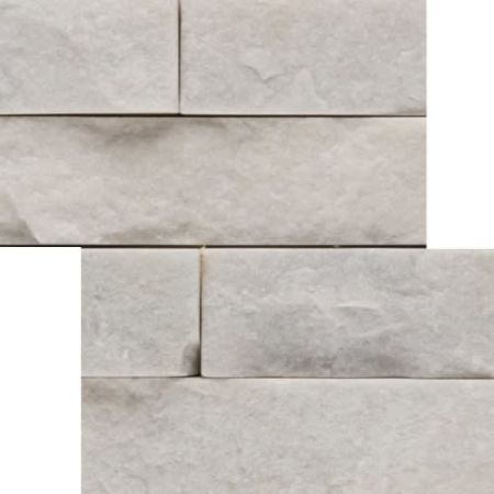 Emser SLATE, QUARTZITE & SANDSTONE White Quartzite - Stacked Corner Set 6" X 24" X 1.25"