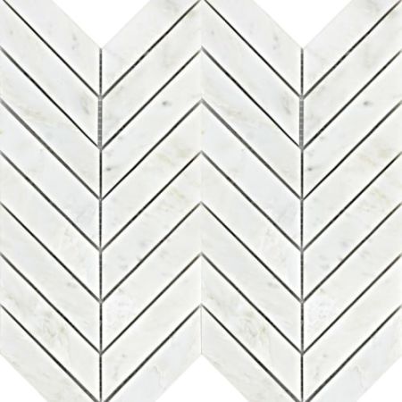 Emser Marble Winter Frost Winter Frost Chevron Mosaic - Mesh Mosaic