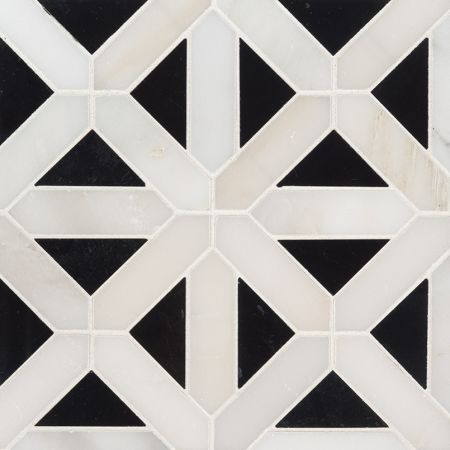 MSI Geometric Pattern Polished Marble Tile Retro Fretwork