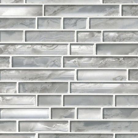 MSI Glass Tile Interlocking Tile Silver Canvas