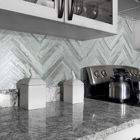 Shaw Floors Ceramic Solutions Fusion Herringbone Mosaic Titanium