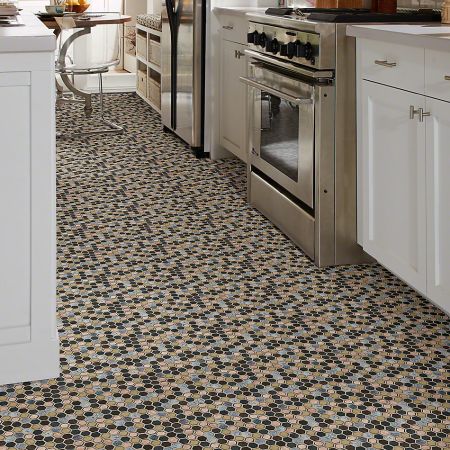 Shaw Floors Ceramic Solutions Molten Hexagon Glass Bronze