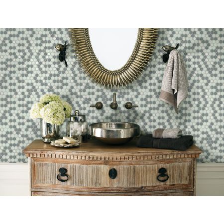 Shaw Floors Ceramic Solutions Molten Hexagon Glass Nickel