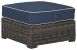 Grasson – Brown / Blue – Ottoman With Cushion P783-814