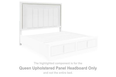 Chalanna – White – Queen Upholstered Panel Headboard B822-57