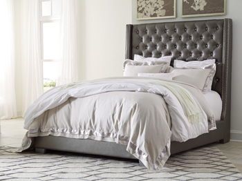 Coralayne – Gray – Cal King Uph Footboard W/Rails B650-95