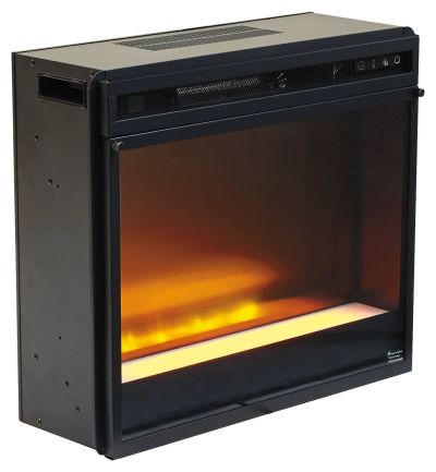 Entertainment – Black – Fireplace Insert Glass/Stone W100-02
