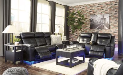 Kempten – Black – 3 Pc. – Reclining Sofa, Loveseat, Rocker Recliner 82105/88/94/25