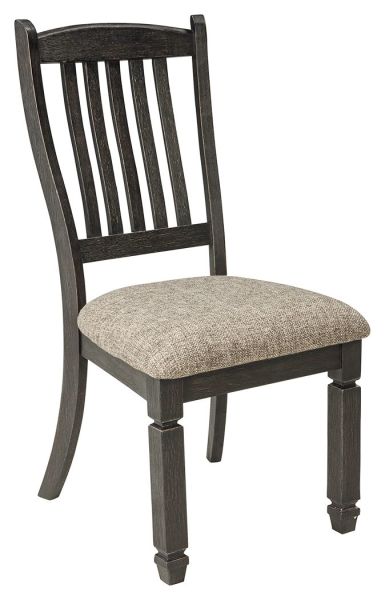 Tyler – Black / Grayish Brown – Dining Uph Side Chair (Set of 2) – Slatback D736-01