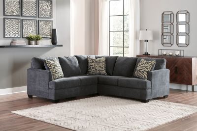 Ambrielle – Gunmetal – Right Arm Facing Sofa With Corner Wedge 2 Pc Sectional 11902/55/49